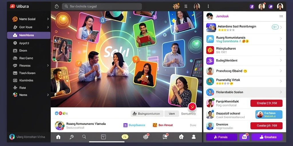 Fitur sosial untuk berinteraksi dengan pemain lain.