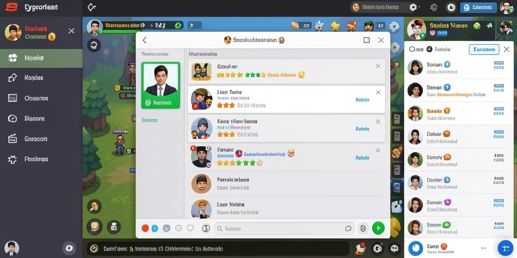 Fitur sosial yang memungkinkan pemain berkolaborasi dan bersaing.